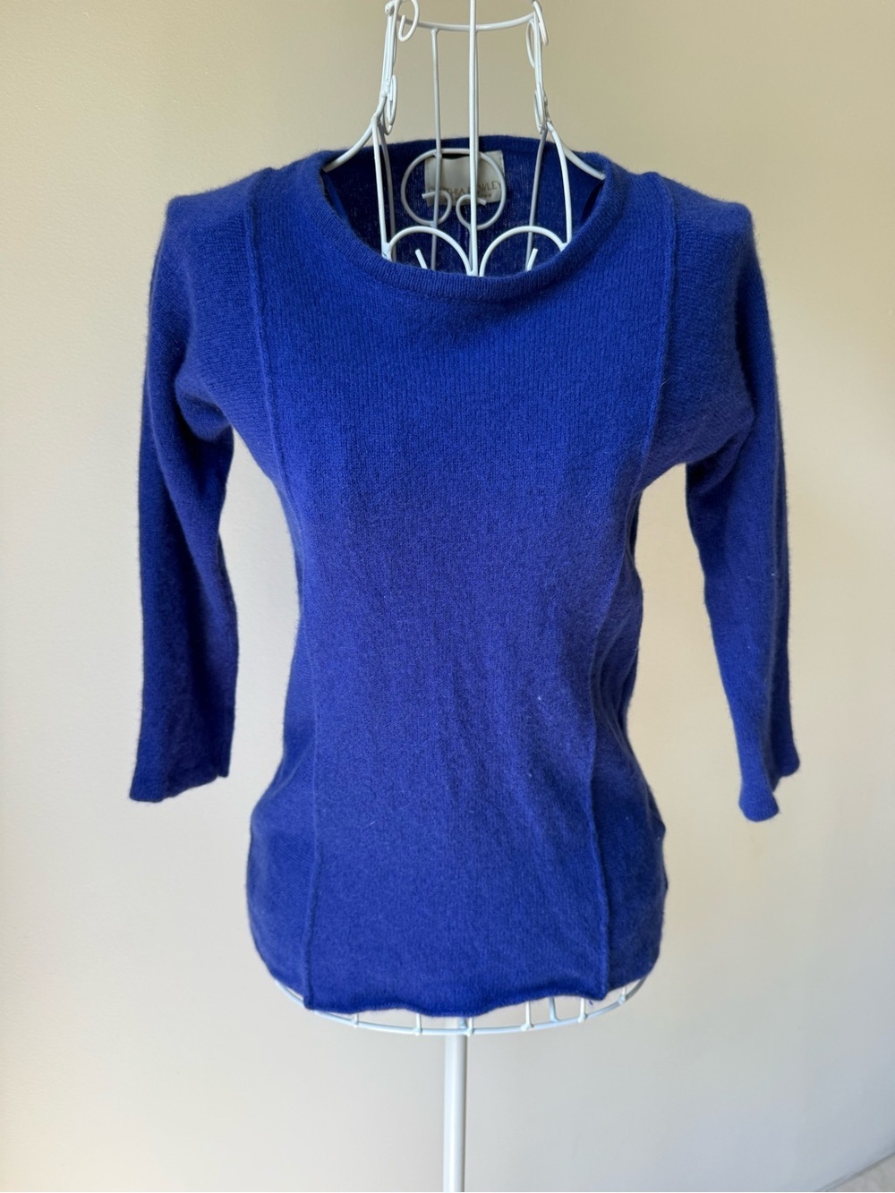 Cynthia Rowley 100% Cashmere Blue Sweater XS Soft Lightweight Knit
